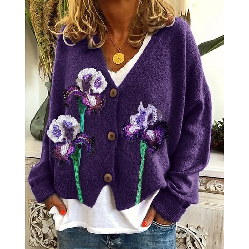 Ludovica | Cárdigan floral abotonado