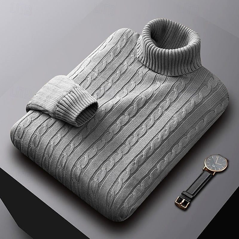 Kurt | Sweater cuello alto de punto trenzado