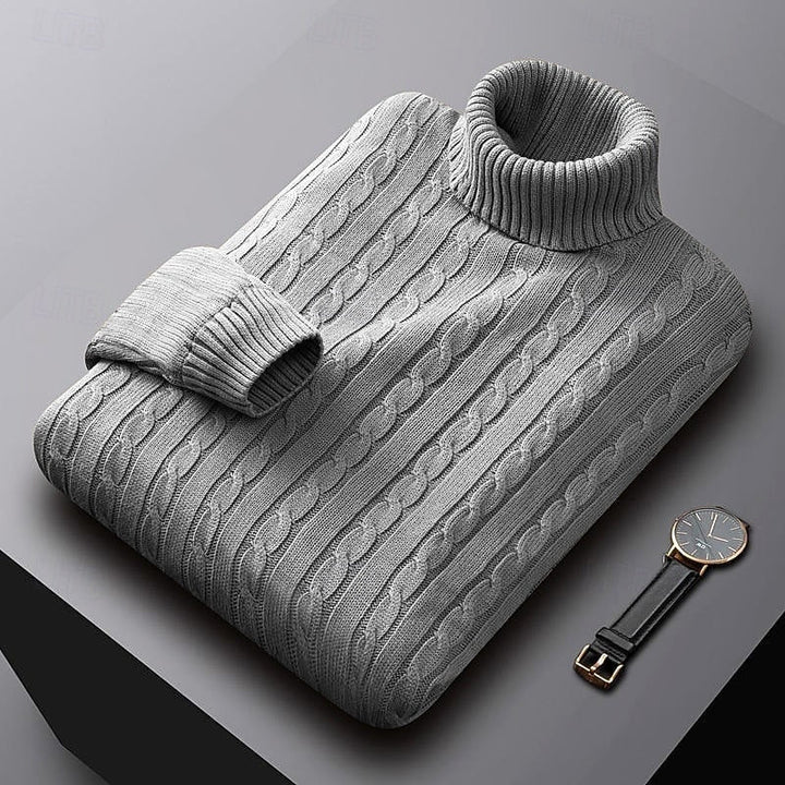Kurt | Sweater cuello alto de punto trenzado