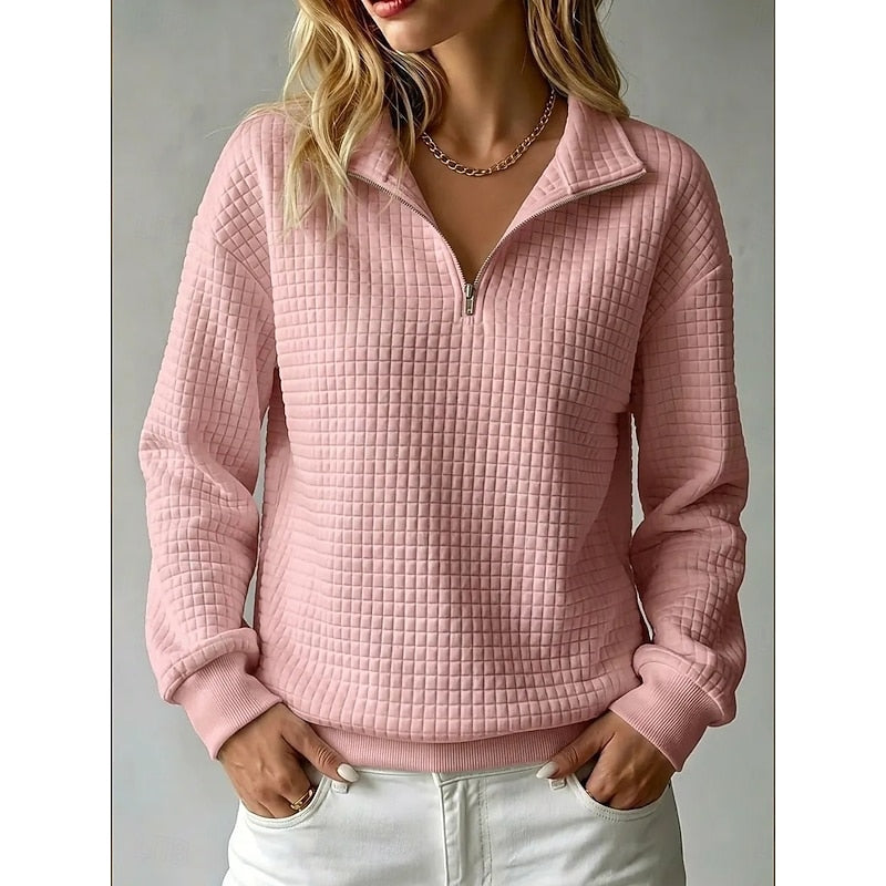 Yasnita | Sweater texturado con medio cierre