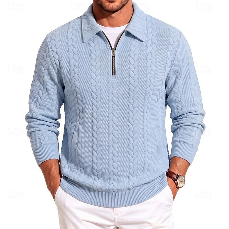 Danilo | Sweater texturado con cierre al cuello