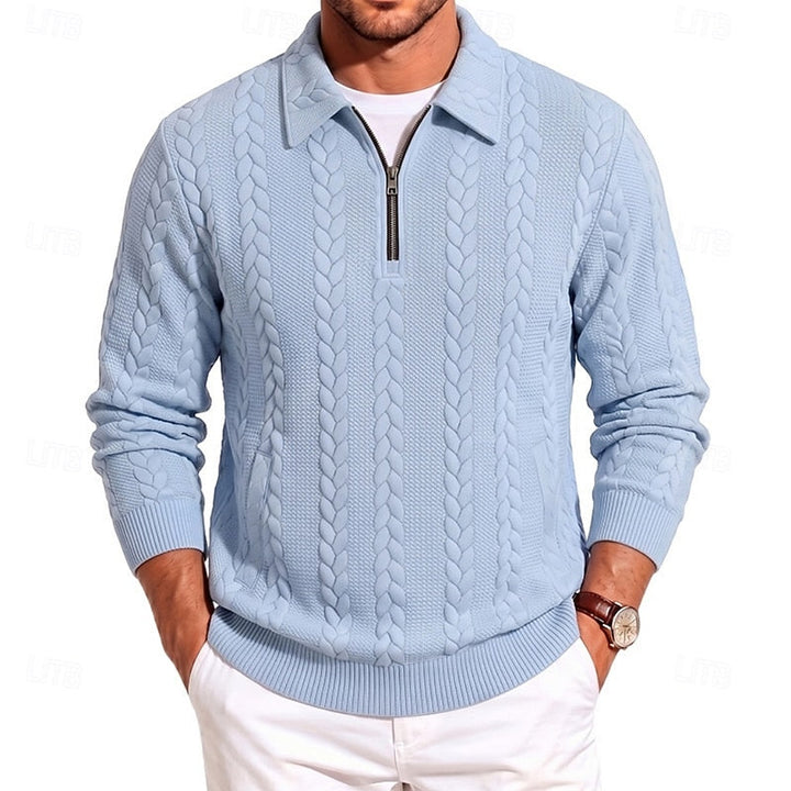Danilo | Sweater texturado con cierre al cuello