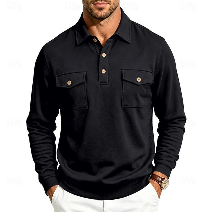 Lorenzo | Polera polo manga larga con bolsillos